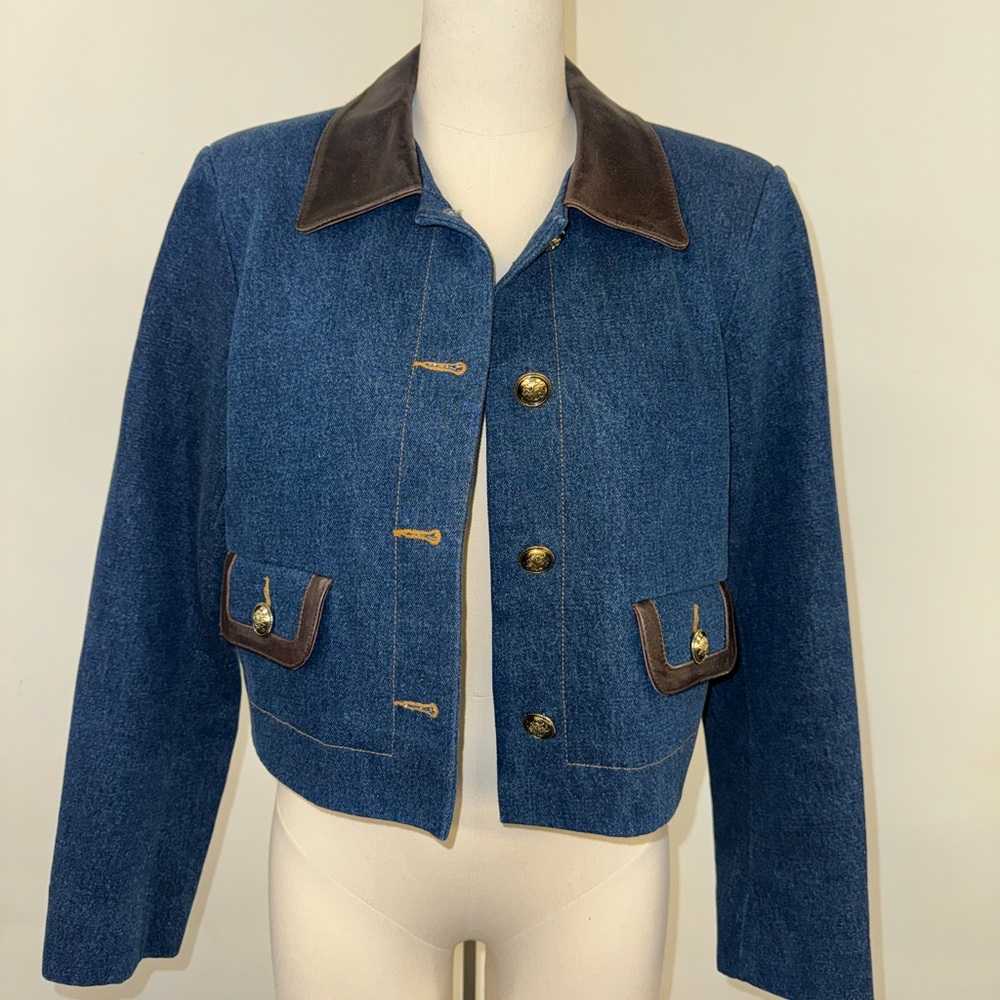Sandro Blue and Brown Jean Jacket